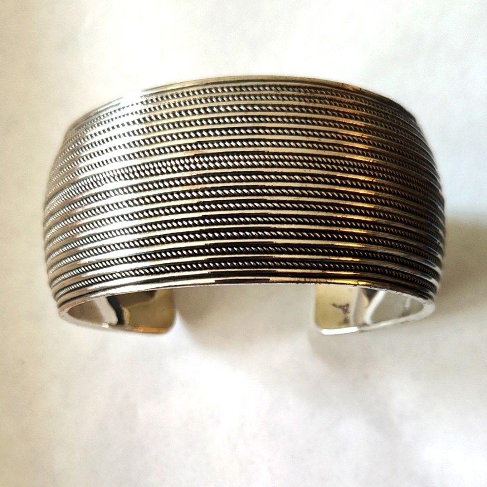 Silver Plate Wide Cuff Bracelet